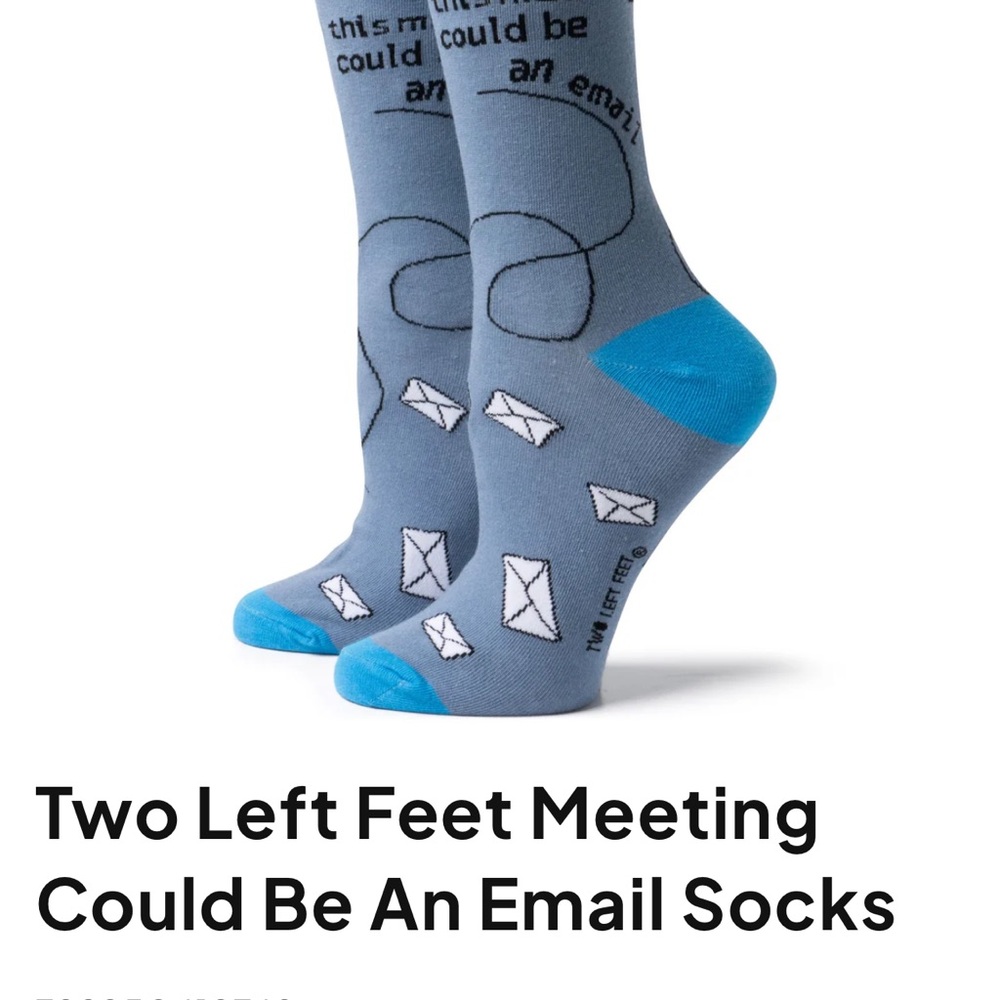 Playful Blue and Gray Socks with Email Design